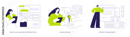 Real estate firm services isolated cartoon vector illustrations se