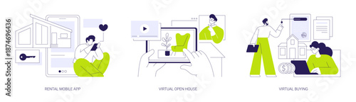 Real estate online services isolated cartoon vector illustrations se
