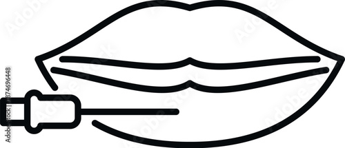 Lips getting a cosmetic filler injection for beauty and anti aging