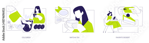 In a coffee shop isolated cartoon vector illustrations se