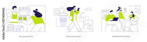 Morning coffee isolated cartoon vector illustrations se