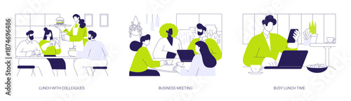 Business lunch isolated cartoon vector illustrations se