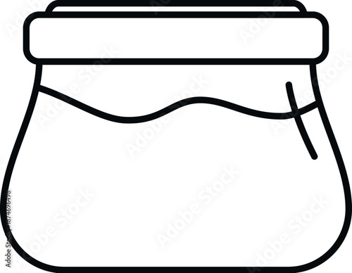 Outline icon representing a glass jar filled with jam or a food preserve