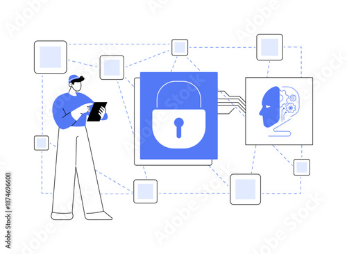 Blockchain for Decentralized Cloud Computing abstract concept vector illustration.