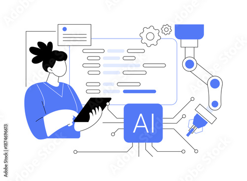 Robotic Process Automation in Enterprise abstract concept vector illustration.