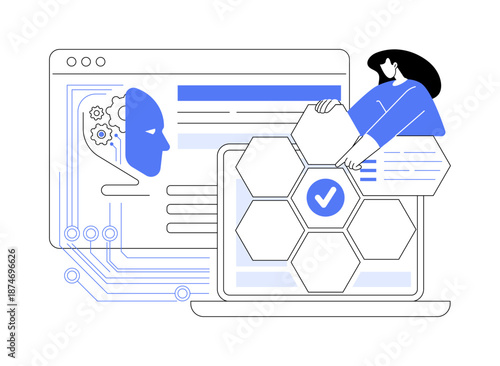 AI in Self-Healing Networks abstract concept vector illustration.
