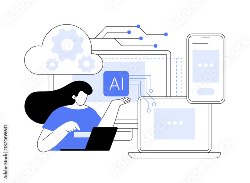 Edge Computing for Smart Devices abstract concept vector illustration.