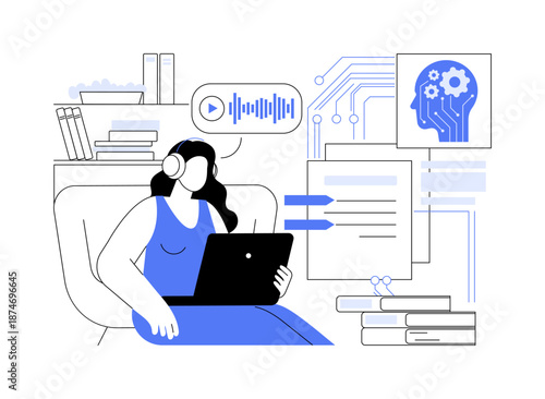 Neural Networks for Language Processing abstract concept vector illustration.