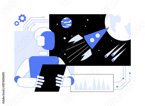 AI-Assisted Deep Space Anomaly Detection abstract concept vector illustration.