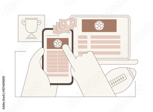 Sport betting app isolated cartoon vector illustrations.