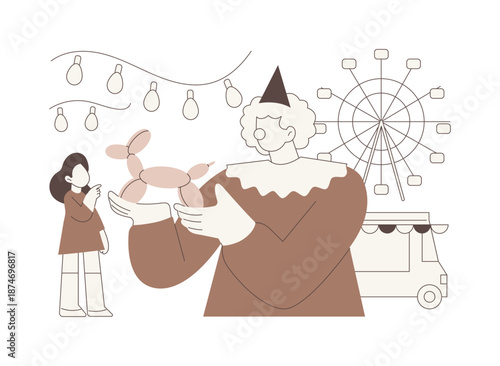 Clown service isolated cartoon vector illustrations.