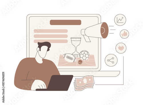 Promote betting platform isolated cartoon vector illustrations.