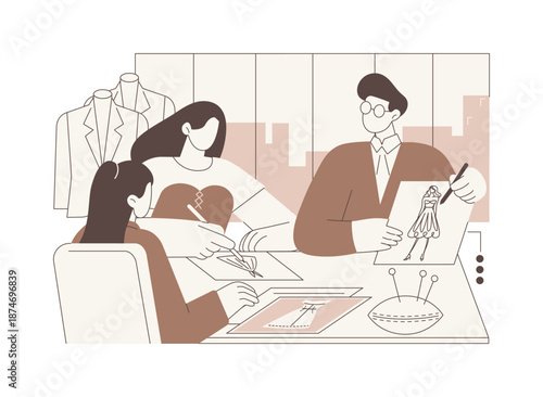 Designing clothes collection isolated cartoon vector illustrations.