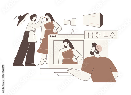 Create lookbook isolated cartoon vector illustrations.