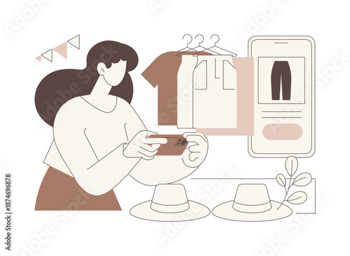 Promoting fashion collection isolated cartoon vector illustrations.