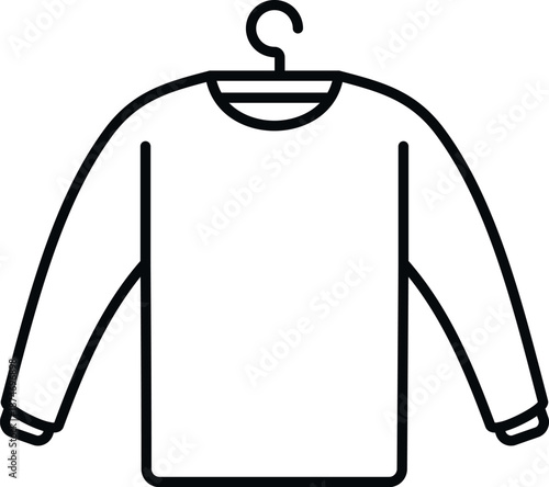 Long sleeve shirt hanging on a hanger, representing clothing and fashion
