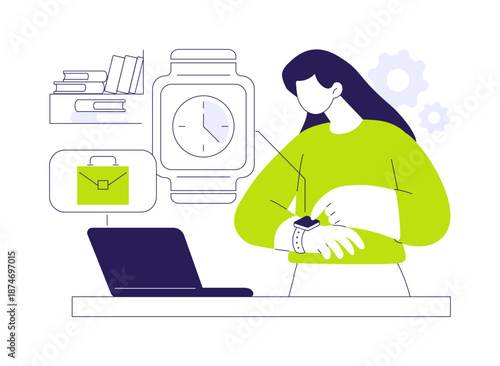 Time tracking isolated cartoon vector illustrations.