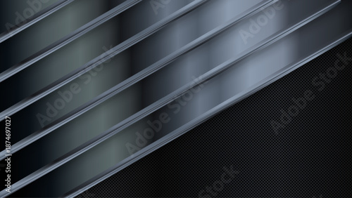 Abstract Metallic Technology Background with Diagonal Steel Panels