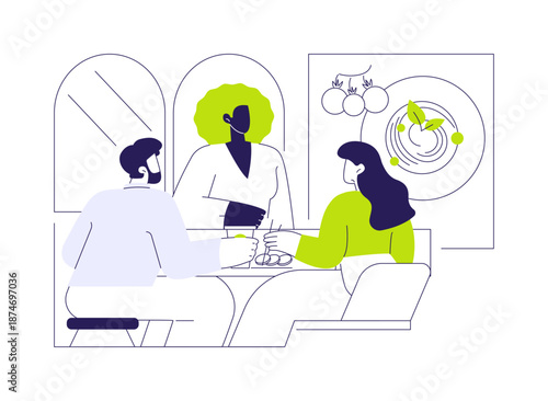 Lunchroom isolated cartoon vector illustrations.