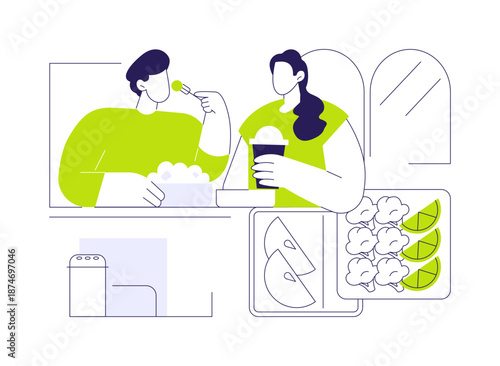 Healthy lunchbox isolated cartoon vector illustrations.