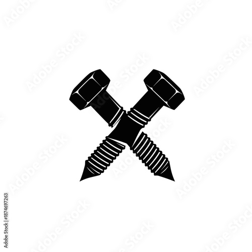 Crossed Screws with Hexagonal Heads.