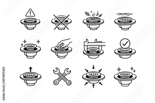 Calm too crossed debris small icon logic strainer cue awareness vector sink