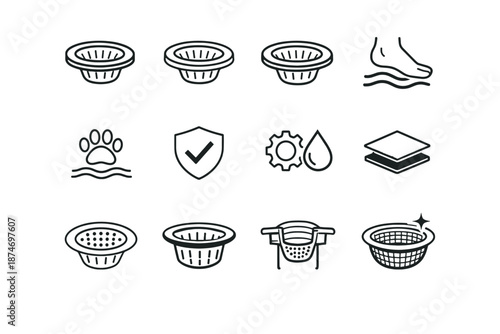 Vector silhouette slip drain icon edge reliability gasket resistance rubber sink logic