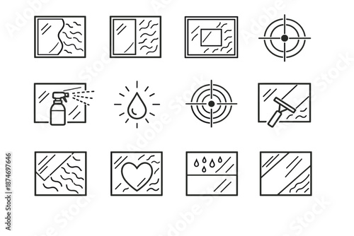 Material anti mirror fog icon silhouette cue vector targeted partial logic efficiency