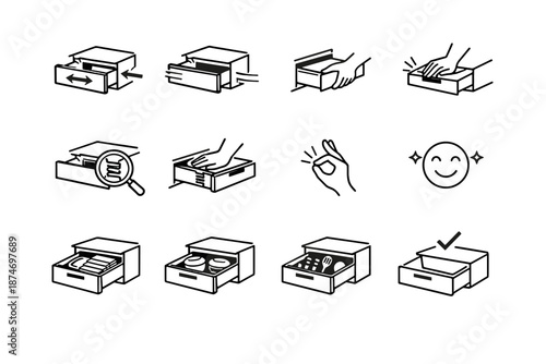Icon confirmation vector drawer check use kitchen test ready calm smooth resistance