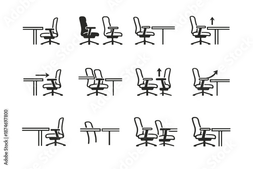 Calm seamless logic height comparison vector surface icon level armrest focus desk