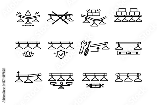 Icons rail closet cue warning icon prevention awareness bar vector correction logic