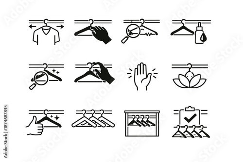 Test closet vector ready confirmation hangers icon rail use moving silhouette friction
