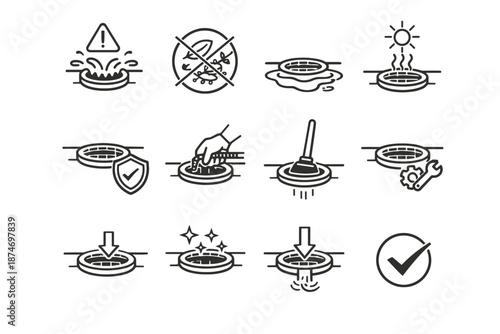 Awareness logic blocked vector calm pooling crossed icon balcony risk drain leaves