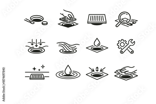 Balcony vector mindful drain logic icons upkeep icon flow silhouette grate precision