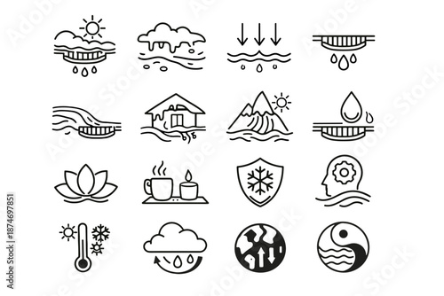 Logic arrows icon drain runoff seasonal vector icons path climate balcony ice
