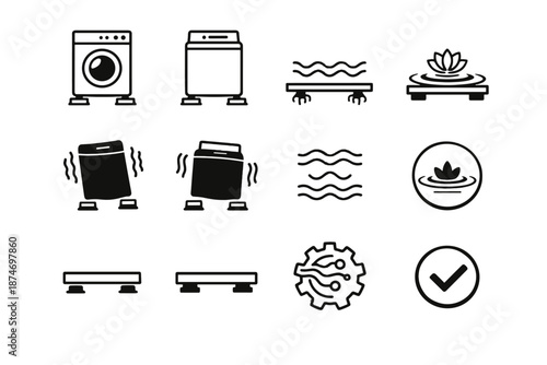 Logic silhouettes comparison awareness washer vector choice vs icon appliance vibration