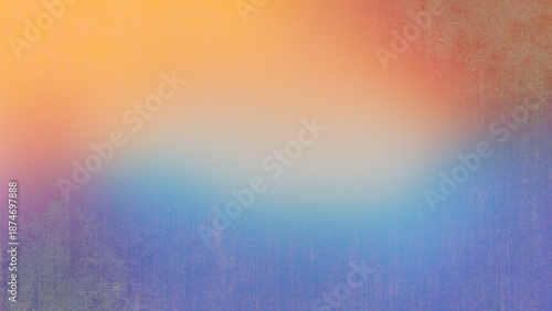 This artistic abstract background features a coarse linen canvas texture blended with a soft, atmospheric color gradient.
