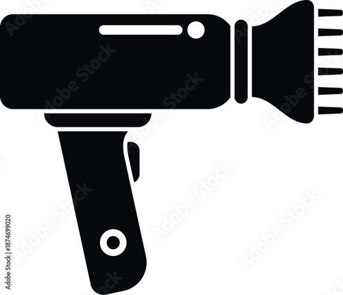 Hair styling appliance icon with diffuser, representing beauty and grooming tools
