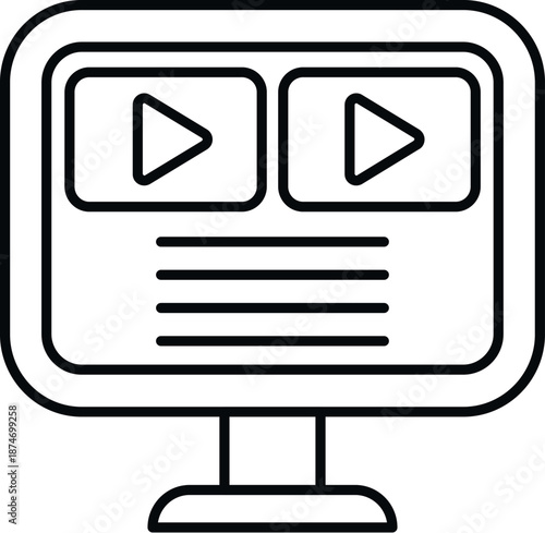 Computer monitor presenting online videos and streaming content