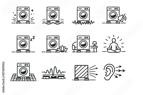 Operation noise pad vector logic icons dampened icon focus vibration calm sound