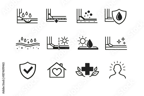 Calm vector moisture icon mold window awareness silhouette boundary prevention sill logic