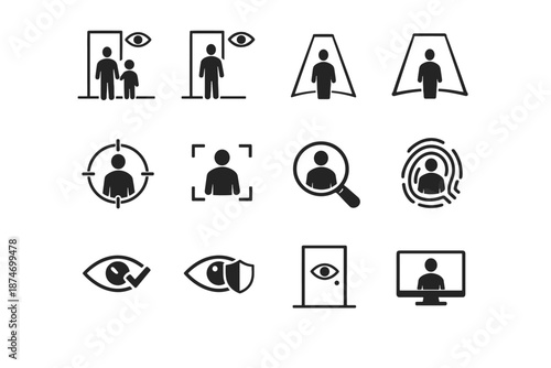 Security silhouette door person usage view icon vector calm icons outside peephole