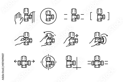 Valve around space icon vector adjustment calm zone easy placement icons radiator