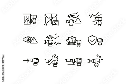 Logic blocked valve crossed risk warning awareness prevention icon vector radiator icons