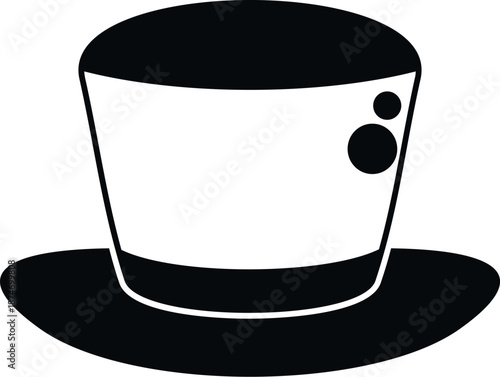 Top hat silhouette drawing showing a classic accessory with subtle details