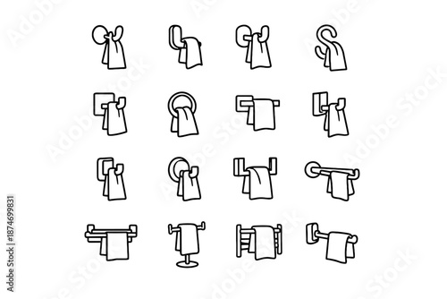 Calm hook minimalist icons height bathroom reach vector design relation icon ergonomic