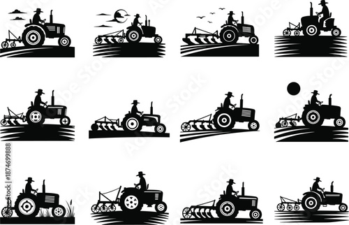 farmer, tractor, agriculture, farming, plowing, harvest, cultivation, machinery, equipment, rural, countryside, farmland, soil, crops, silhouette, field, seeding, tractorwork, agronomy, tractorlife