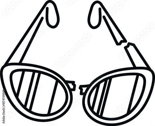 Broken sunglasses representing damage, repair, or loss of personal items