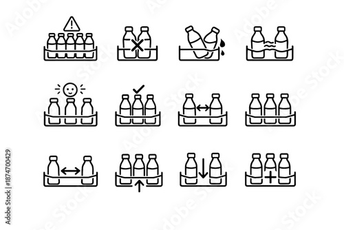 Prevention correction overcrowded set logic icon cue vector calm awareness fridge bottles