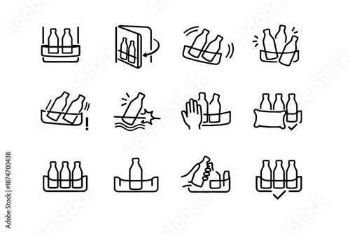 Opening door vector fridge focus awareness impact silhouette calm icon grid prevention